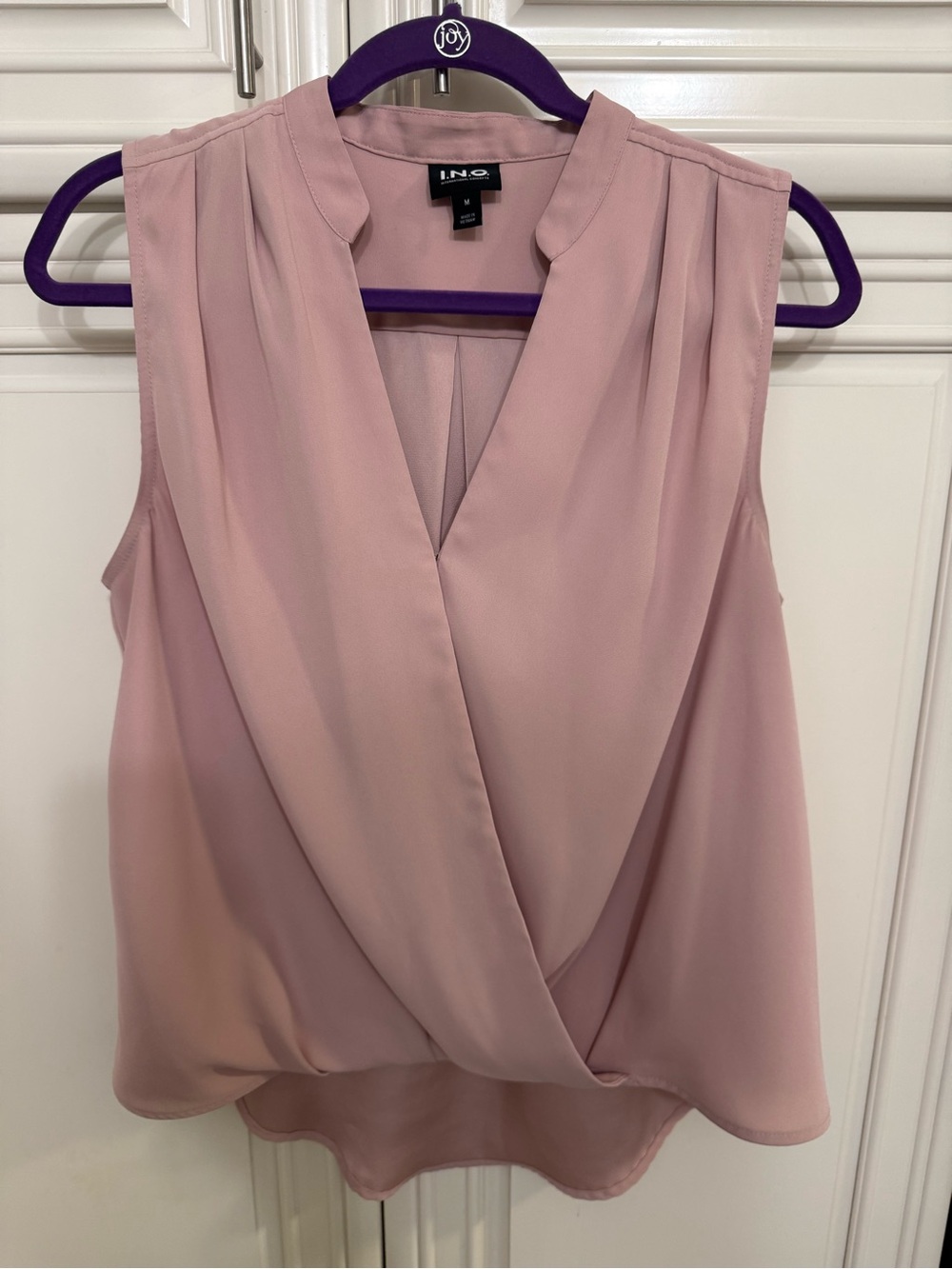 INC International Concepts Sleeveless Faux-Wrap Cami in Dusty Rose